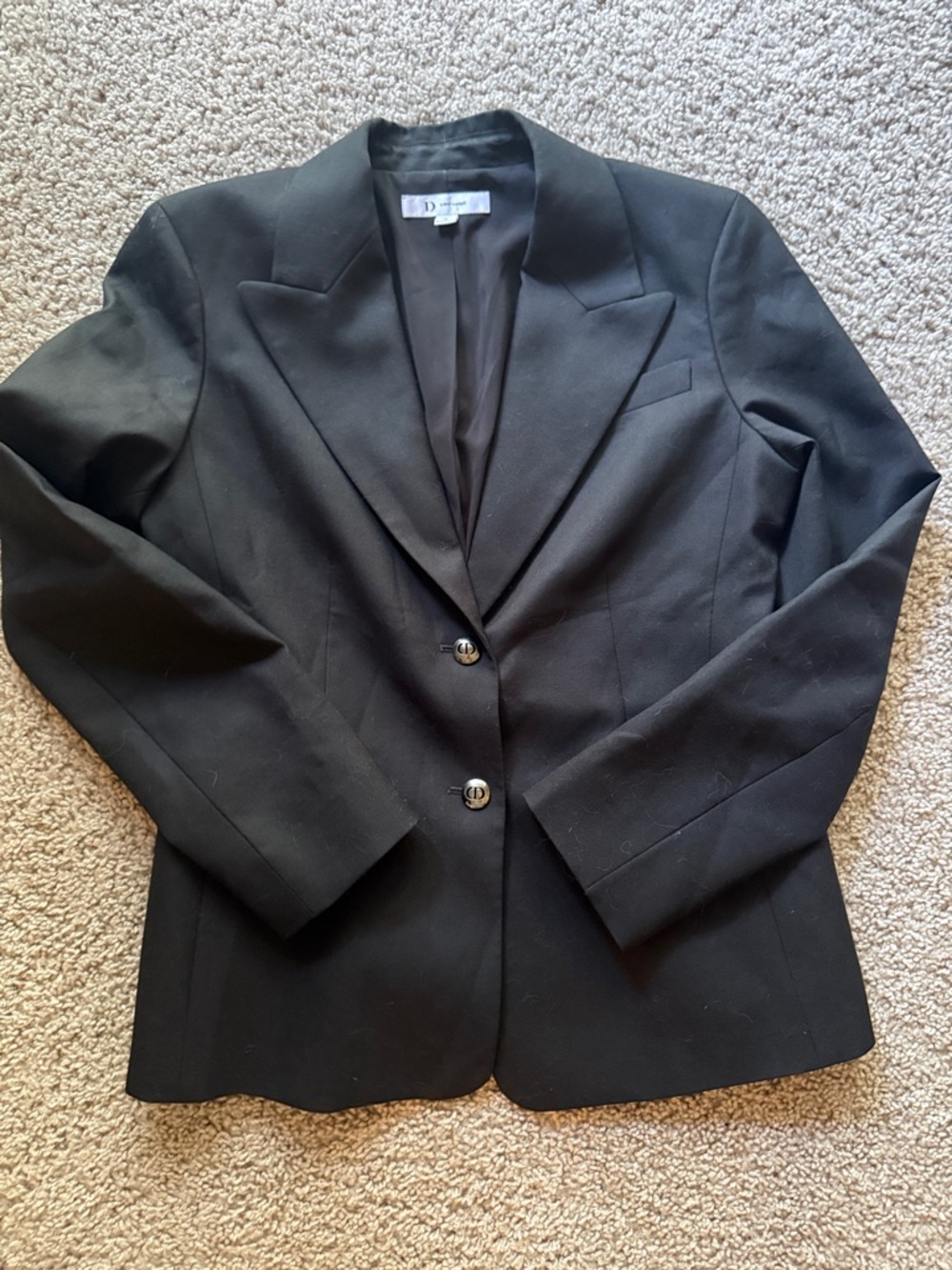 Dior Black Women's Tailored Blazer with Notched Lapels